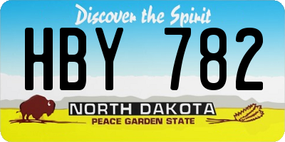 ND license plate HBY782