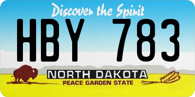 ND license plate HBY783