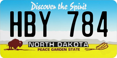 ND license plate HBY784