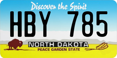 ND license plate HBY785