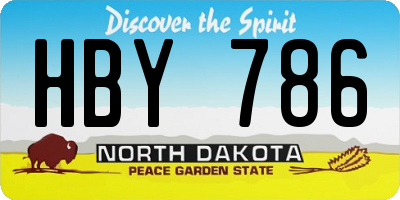 ND license plate HBY786