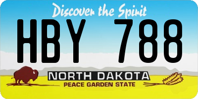 ND license plate HBY788