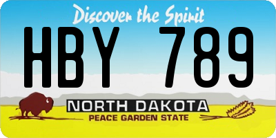 ND license plate HBY789