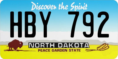 ND license plate HBY792
