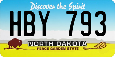 ND license plate HBY793