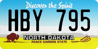 ND license plate HBY795