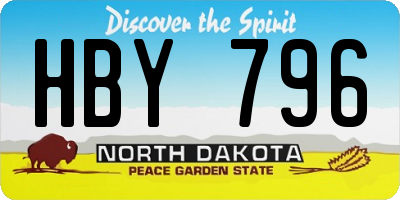 ND license plate HBY796