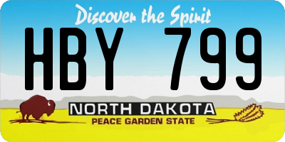 ND license plate HBY799