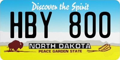 ND license plate HBY800