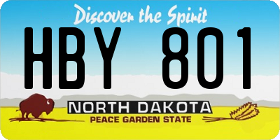 ND license plate HBY801