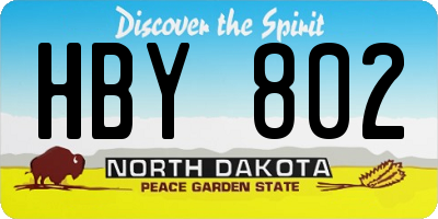 ND license plate HBY802