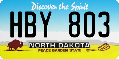 ND license plate HBY803