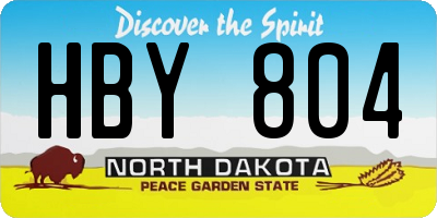 ND license plate HBY804