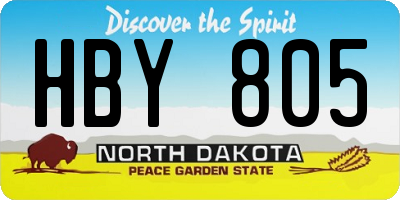 ND license plate HBY805