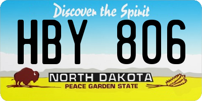 ND license plate HBY806