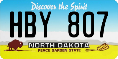 ND license plate HBY807