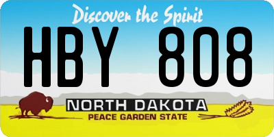 ND license plate HBY808