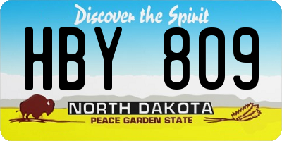 ND license plate HBY809