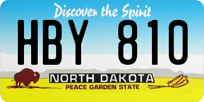 ND license plate HBY810