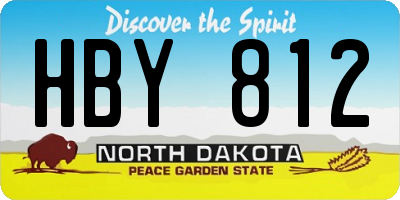 ND license plate HBY812