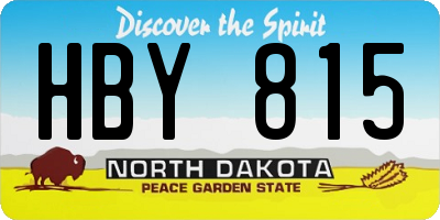 ND license plate HBY815