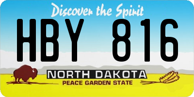 ND license plate HBY816