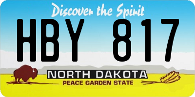 ND license plate HBY817