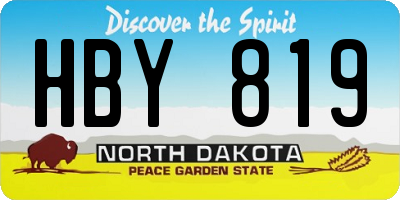 ND license plate HBY819