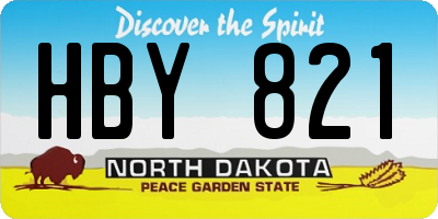 ND license plate HBY821