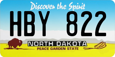 ND license plate HBY822