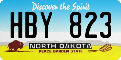 ND license plate HBY823