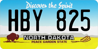 ND license plate HBY825