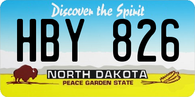 ND license plate HBY826