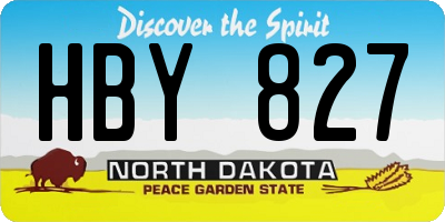 ND license plate HBY827