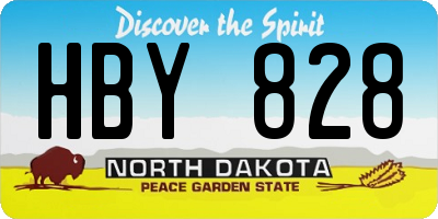 ND license plate HBY828