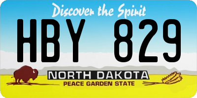 ND license plate HBY829