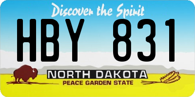 ND license plate HBY831