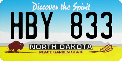 ND license plate HBY833