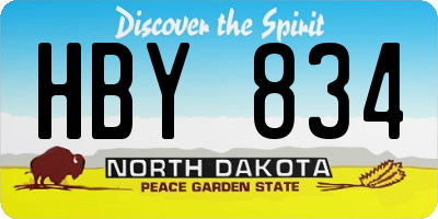 ND license plate HBY834