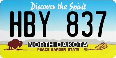 ND license plate HBY837