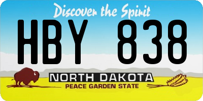 ND license plate HBY838