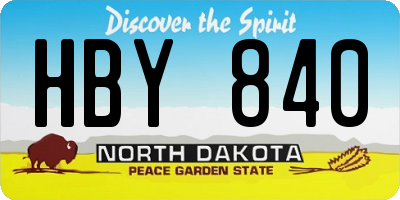 ND license plate HBY840