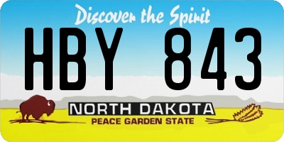 ND license plate HBY843