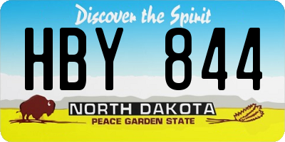 ND license plate HBY844