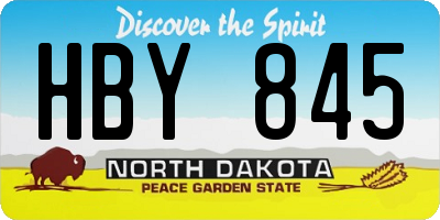 ND license plate HBY845