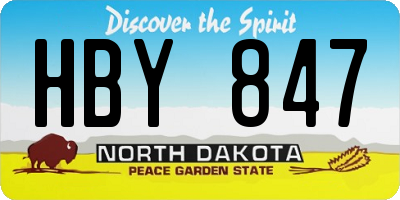 ND license plate HBY847