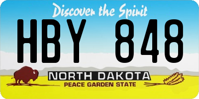 ND license plate HBY848