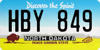 ND license plate HBY849