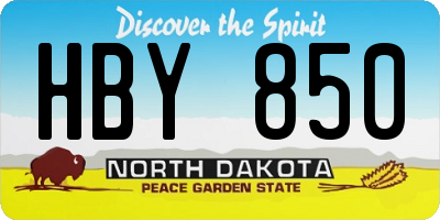 ND license plate HBY850