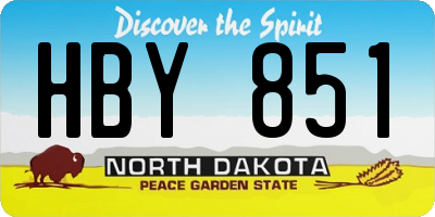 ND license plate HBY851